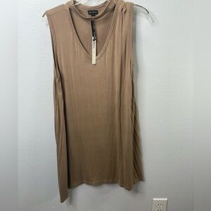 Coco Carmen Long Tan Tank Top Tunic Size L/XL NWT